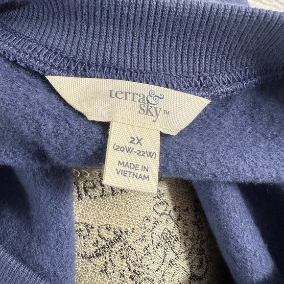 Terra & Sky Women's Puff Sleeve Fashion Sweatshirt nwt - Picture 9 of 9